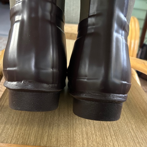 HUNTER Arlen Two-Tone Brown and Olive Tall Rain Boots Size 8Men/9Women NWOT - Picture 12 of 14